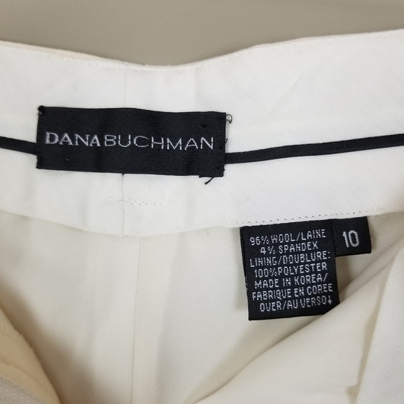 DANA BUCHMAN White Ivory Wool Dress Pant Trousers - Picture 5 of 6